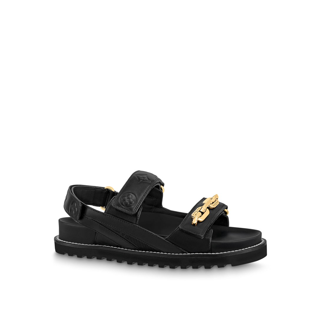 Louis vuitton sale black flip flops